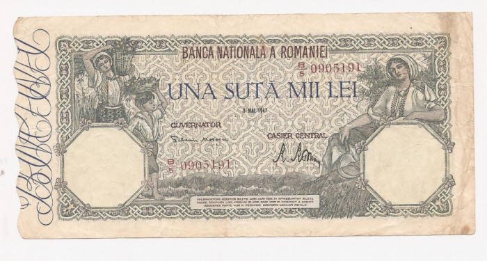 3 bancnote 100000 lei 1947
