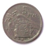 G1. SPANIA 5 PESETAS 1967 FRANCO **, Europa