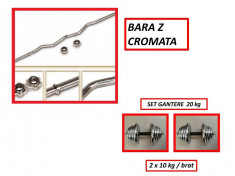 SET GANTERE CROMATE 20 KG ( 2 x 10 KG / BRAT ) + BARA Z CROMATA !!!- LIVRARE GRATUITA IN BUCURESTI ZONA SECTOR 4 !!! foto