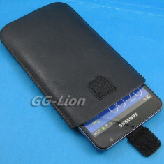 Husa Originala piele neagra sleeve Samsung Galaxy Note i9220 deosebita si calitativa + folie ecran + expediere gratuita