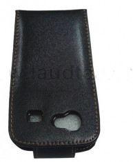 Toc piele flip neagra Samsung Google Nexus S i9020 husa leather black foto