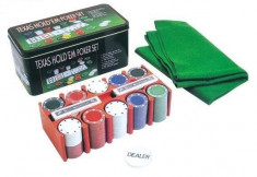 Poker SET .Texas Hold&amp;#039;em 200 piese marcate cu valori diferite ,2 set carti , foto