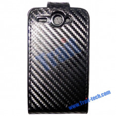 Toc piele flip neagra HTC G8 husa leather black + folie ecran case cover expediere gratuita foto