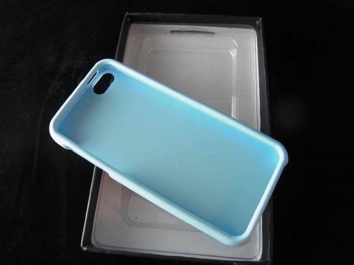 Husa bleu silicon rigid iphone 5 + folie protectie ecran + expediere gratuita