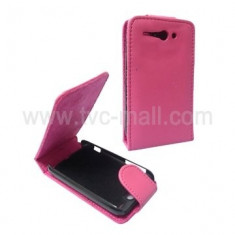 Toc piele roz flip HTC G8 husa leather red + folie ecran case cover pink expediere gratuita foto