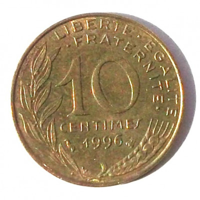 G1. FRANTA 10 CENTIMES 1996 ** foto