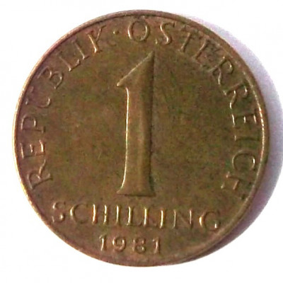G1. AUSTRIA 1 SCHILLING 1981 4.2 g., Aluminum-Bronze, 22.5 mm ** foto