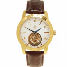 Ceas Tourbillon : CEAS de LUX : Constantin Durmont placat cu aur , 5 diamante , complicatia tourbillon real - la PRET MINIM ! ! !