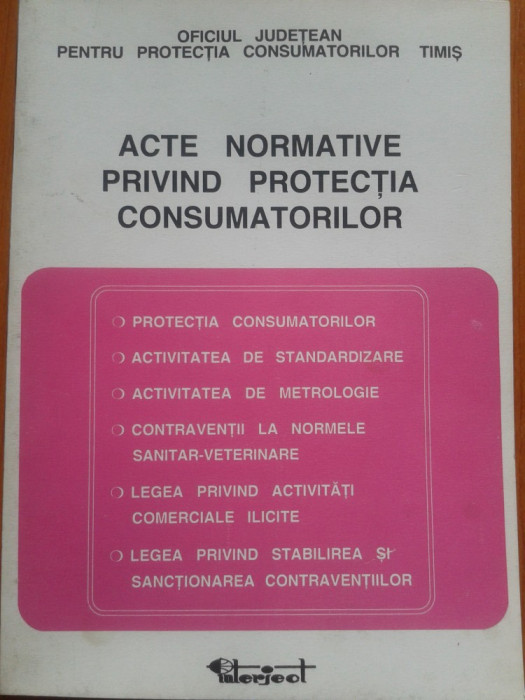 ACTE NORMATIVE PRIVIND PROTECTIA CONSUMATORILOR