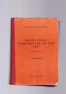 INDICATORUL STANDARDELOR DE STAT 1981 foto