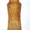 Vaza amber marigold - anii 50 - 60 - Stolzele Oberglas Austria (3 + 1 GRATIS!)