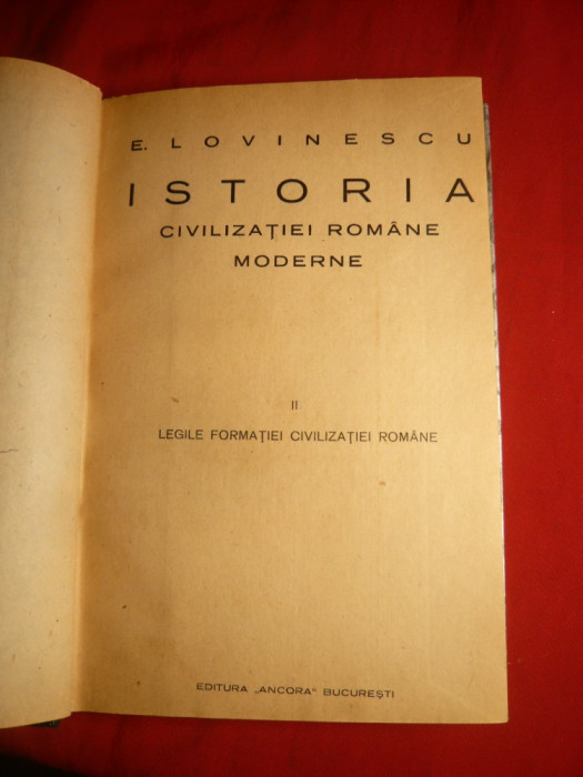 E.Lovinescu - Legile formatiei civilizatiei romane - Prima Ed. 1925