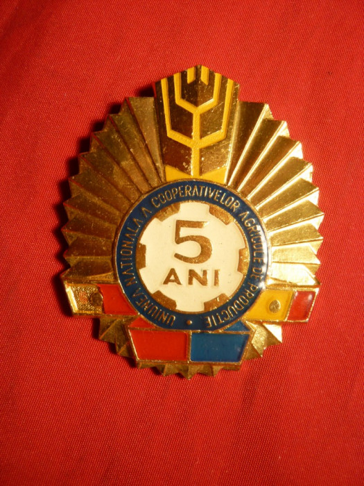 Insigna -5 Ani Uniunea Nationala a CAP-urilor -Romania