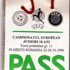 Legitimatie - Pass Campionatul European de Juniori 18 ani 22-26.10.1996