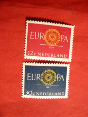 Serie - Europa CEPT 1960 Olanda, 2 val. foto