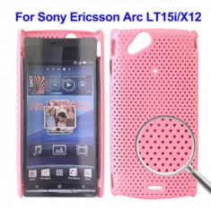 Husa silicon rigid antiradiatii mesh roz Sony Ericsson Arc LT15i Lt18i X12 pink foto