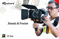 Suport de filmare rig Aputure V2 cu follow-focus V-Wheel si V-MatteBox pentru DSLR-uri foto