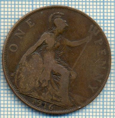 582 MONEDA VECHE- MAREA BRITANIE - ONE PENNY -anul 1916 -starea care se vede foto