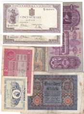 2) LOT 7 bancnote romanesti si straine emisre inainte de 1945 foto