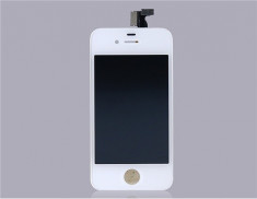 TouchScreen Digitizer LCD Display Rama Geam iPhone 4S White Original foto