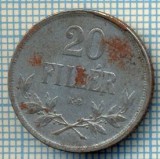 741 MONEDA VECHE -UNGARIA - 20 FILLER -anul 1916 -starea care se vede