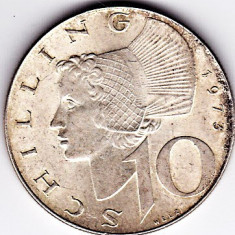 2) Austria 10 schilling 1973, 7,5 grame argint 0.64