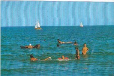 Mamaia, vedere spre largul marii, carte postala, circulata 1980