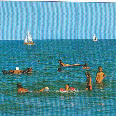 Mamaia, vedere spre largul marii, carte postala, circulata 1980