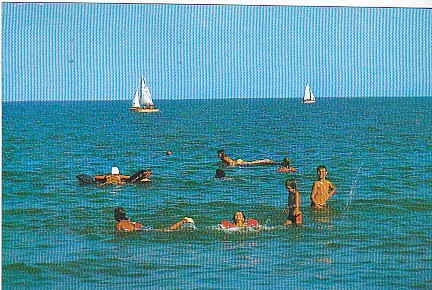 Mamaia, vedere spre largul marii, carte postala, circulata 1980