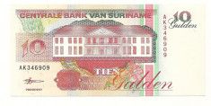 SURINAM BANCNOTA 10 GULDEN foto