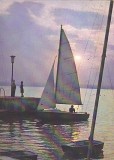 Mamaia, Apus de soare pe Siutghiol, carte postala, circulata 1983
