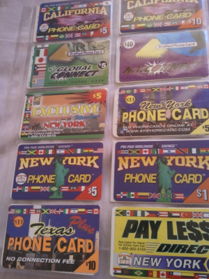 Lot 20 cartele telefonice New York, Texas, California etc. + folie de plastic + taxele postale = 30 roni foto