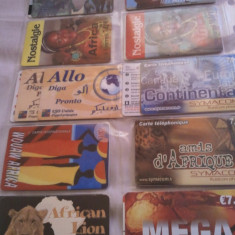 Lot 20 cartele telefonice Africa + folie de plastic + taxele postale = 30 roni