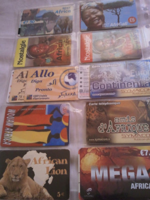 Lot 20 cartele telefonice Africa + folie de plastic + taxele postale = 30 roni foto
