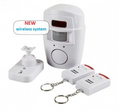 Sistem Alarma Casa Wireless cu 2 telecomenzi Alarme antiefractie pentru garaj boxa dependinta apartament cu senzor miscare foto