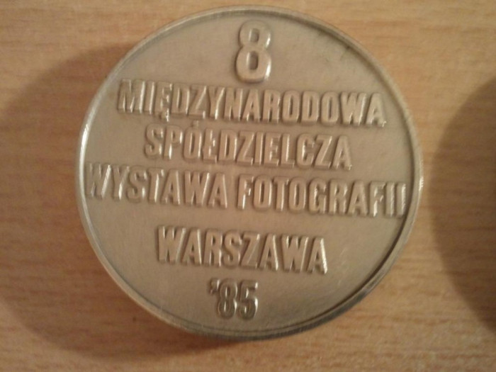 Medalie Polonia - 8 Miedzynarodowa Spoldzielcza Wystawa Fotografii Warszawa &#039;85, 190 grame + taxele postale 10 roni = 200 roni