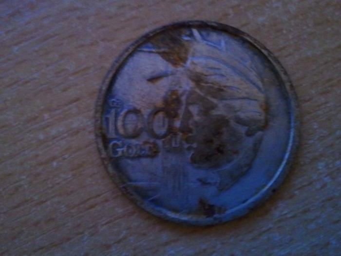 Medalie 100 gold, Americana ?????, circulata, vedeti in fotografie starea in care se afla, ste necuratata, nu licitati decat stiti ca merita cumparata