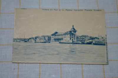 Galati - Vedere din Port si cu Palatul Navigatiei Fluviale Romane - 1926 foto