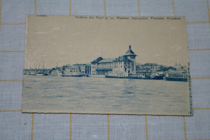 Galati - Vedere din Port si cu Palatul Navigatiei Fluviale Romane - 1926