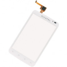 Carcasa geam fata sticla touchscreen digitizer touch screen Alcatel OT-995 OT995 OT 995 One Touch Ultra alba white alb Originala Original NOU NOUA foto