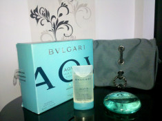 VAND BVLGARI AQVA MARINE WEEKEND CASETA ORIGINAL CONTINE 50 ML EDT+75 ML GEL DE DUS+GENTUTA PRET 38 EURO! foto