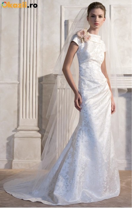 Rochie De Mireasa Agnes Tomamarimea 42 46brocart Din Matase
