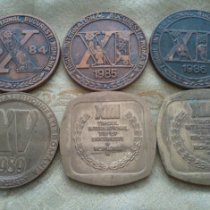 Lot 4 medalii Targul International Bucuresti, 1984 - 1989, 300 roni lotul, taxele postale zero roni sau 50 roni bucata + taxele postale