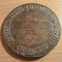 Medalie Comitetul pentru Cultura, Fizica si Sport 1951, 82 grame + taxele postale = 100 roni
