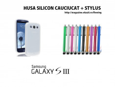 Husa silicon cauciucat tip SOFT TPU GEL pentru Samsung Galaxy SIII S3 + stylus pen GRATIS - Transport Gratuit foto
