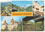 Carte postala(marca fixa)-CASTELUL BRAN-colaj, Circulata, Printata