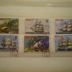 BELIZE - serie 6 timbre stampilate - 1982 - corabii