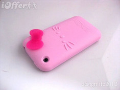 Husa silicon roz Hello Kitty iphone 2 3 3gs + folie protectie ecran foto