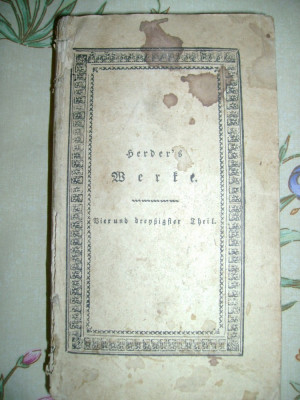 Herder - Werke Zur Philosophie und Geschichte Despre filosofie si istorie 1822 foto
