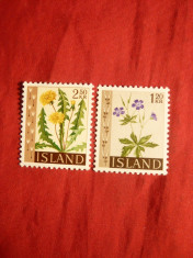 Serie- Flora -1960 Islanda , 2 val. foto